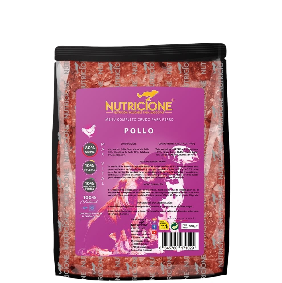 Menú Barf de pollo Nutricione